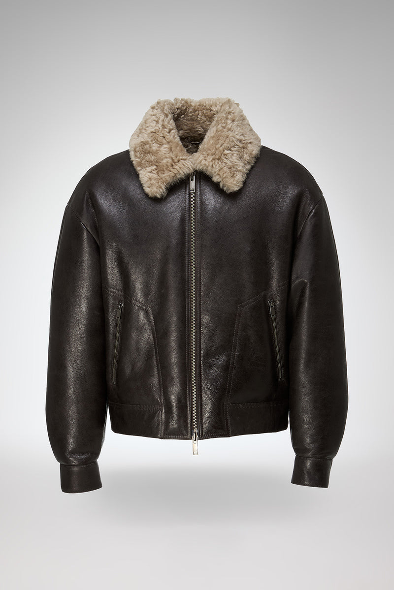 John - Anthracite Shearling Jacket