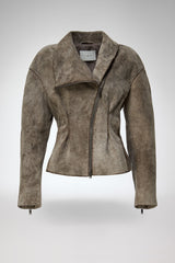 Briana - Grey Leather Jacket