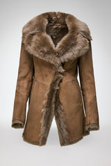 Tyra - Olive Shearling Coat