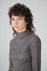 Agata - Grey Leather Top