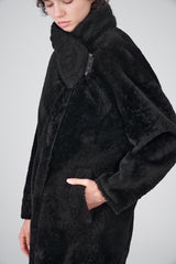 Rosa - Black Shearling Coat