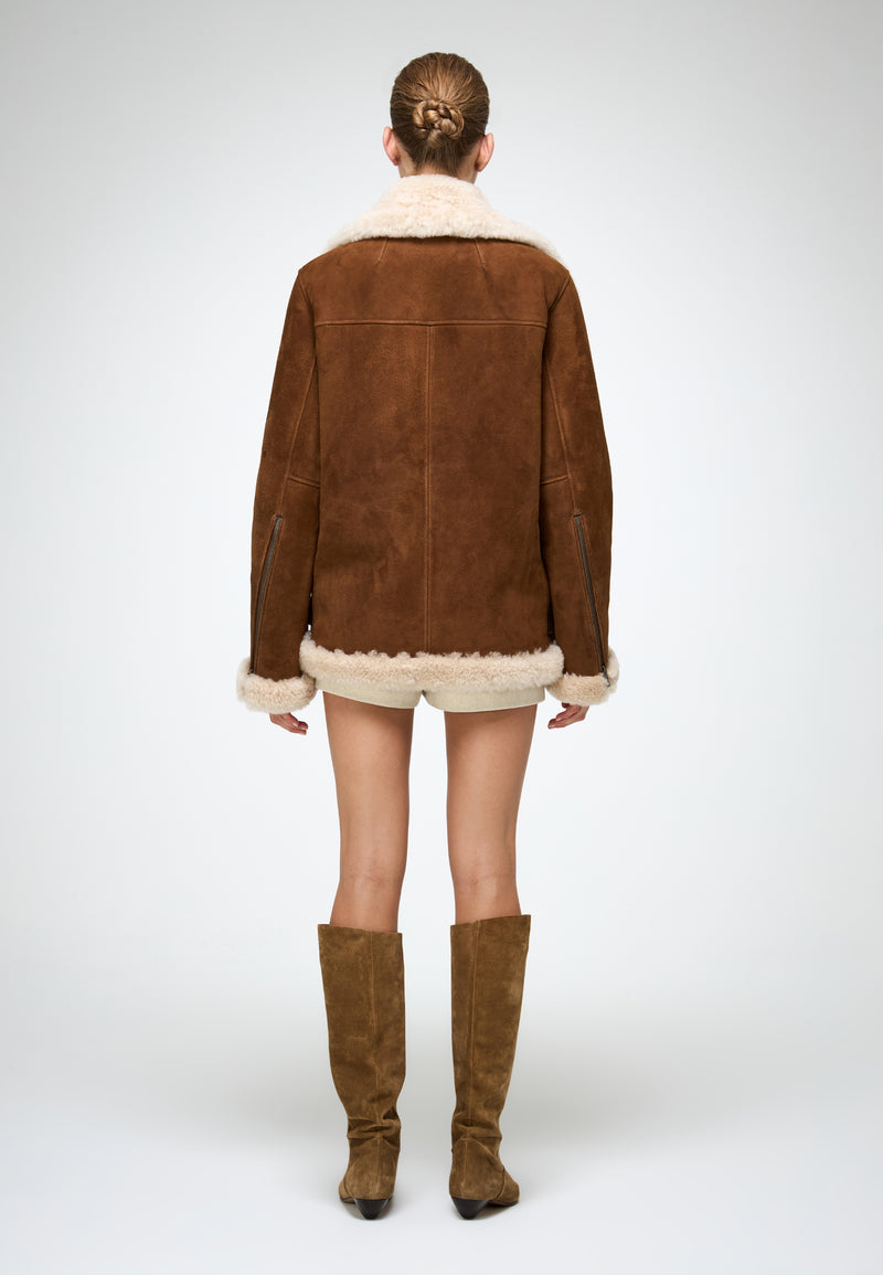 VSP - Antonella - Tobacco Shearling Coat