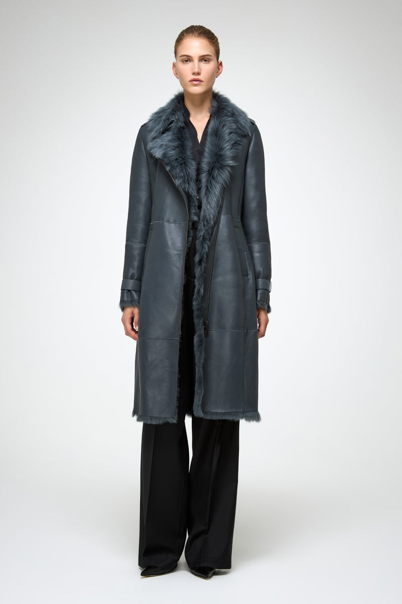 VSP - Lyza - Clotho Indigo Shearling Coat