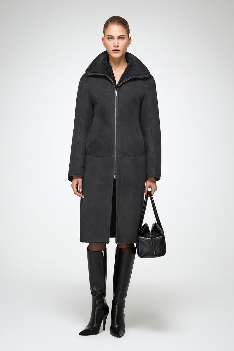 VSP - Salome - Anthracite Shearling Coat