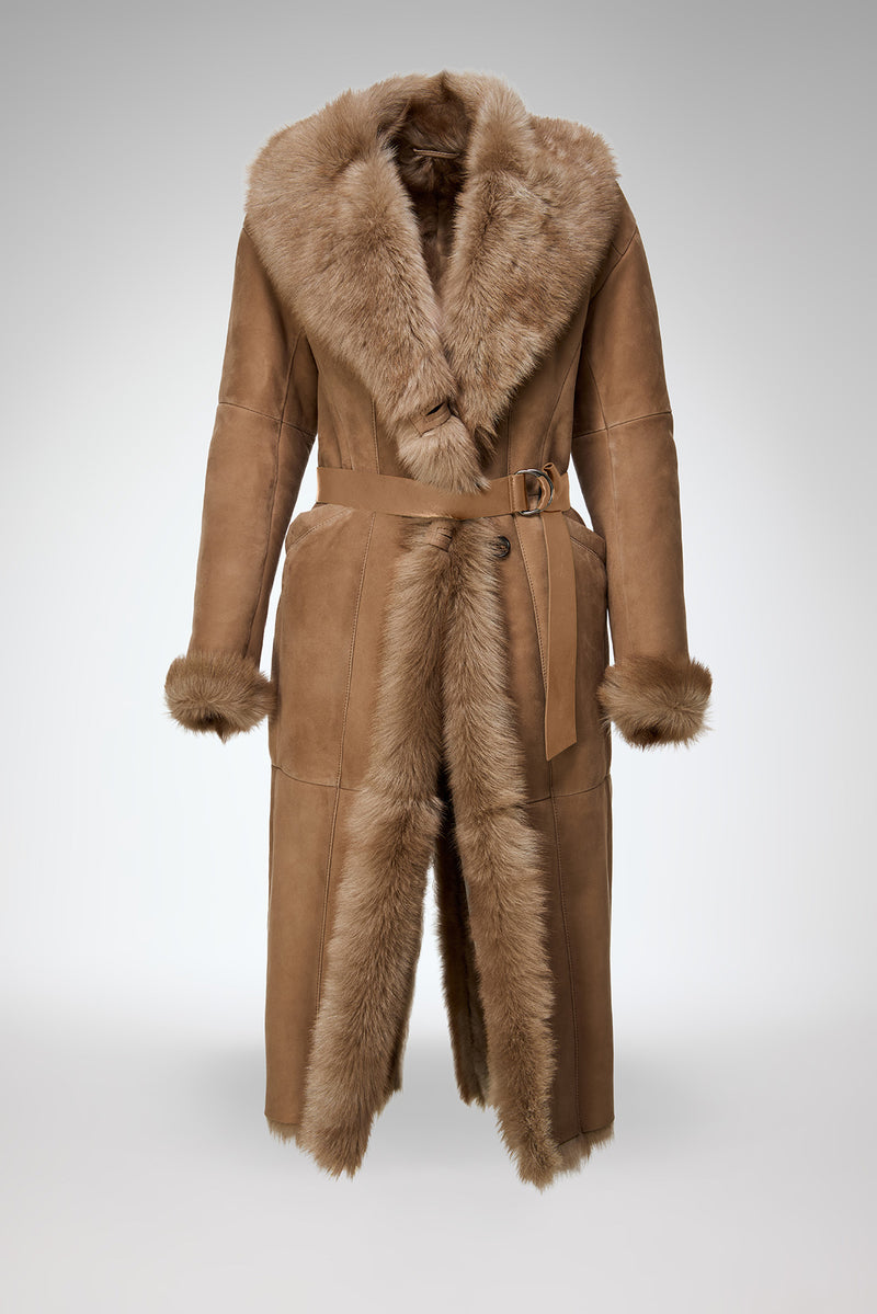 Rosanna - Sand Shearling Coat