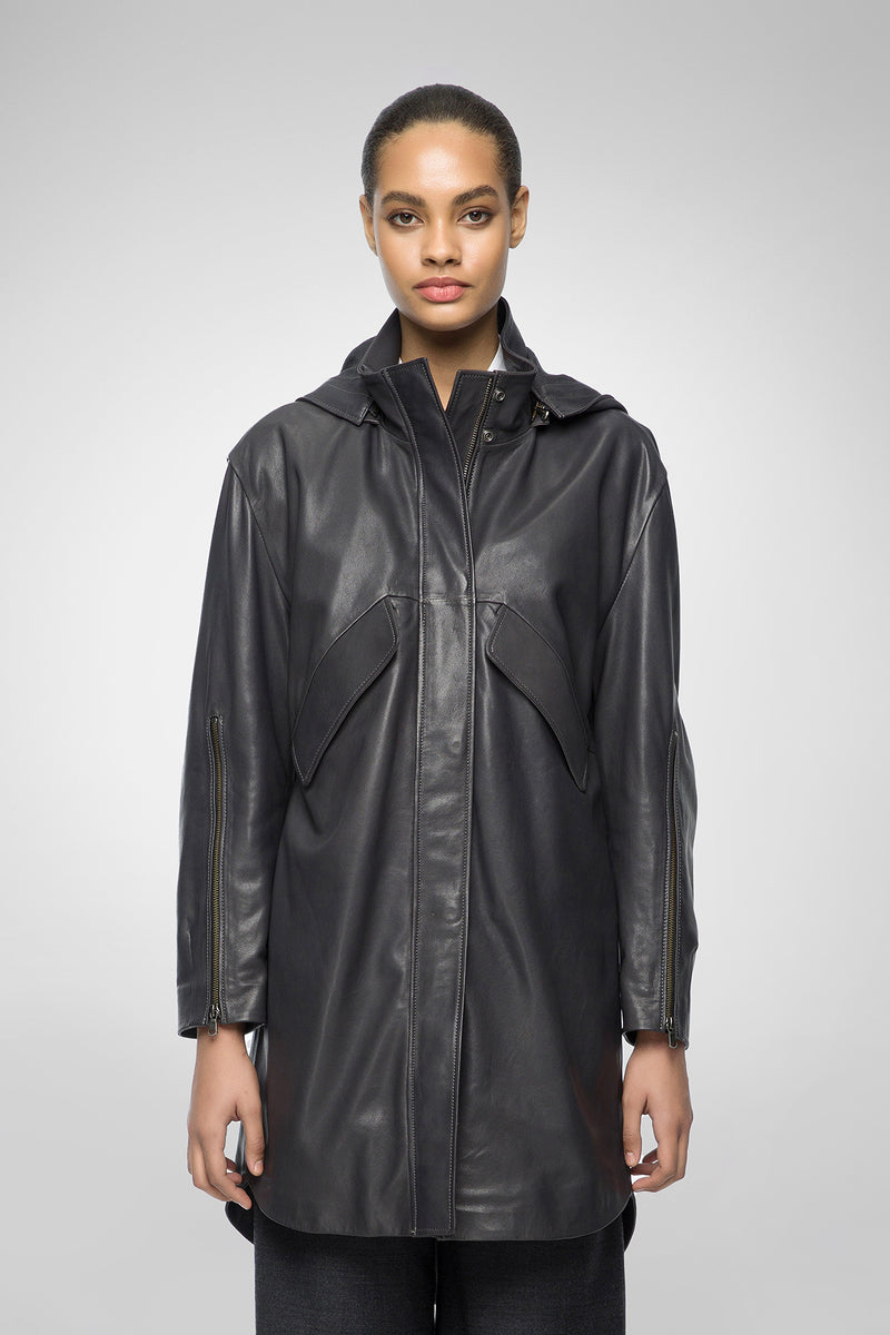 Lexi - Anthracite Leather Coats