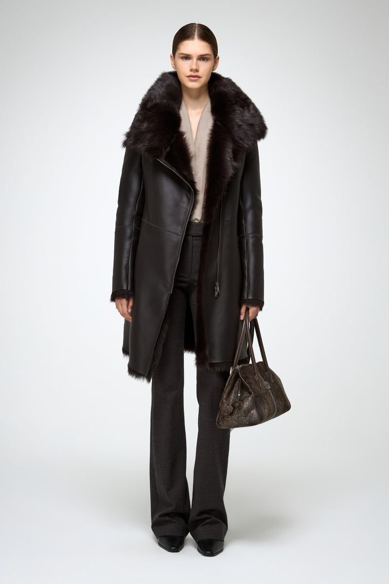 VSP - Mylena - Toscana Brown Shearling Coat
