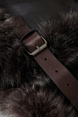 Jacotte - Dark Brown Leather Neckwarmer