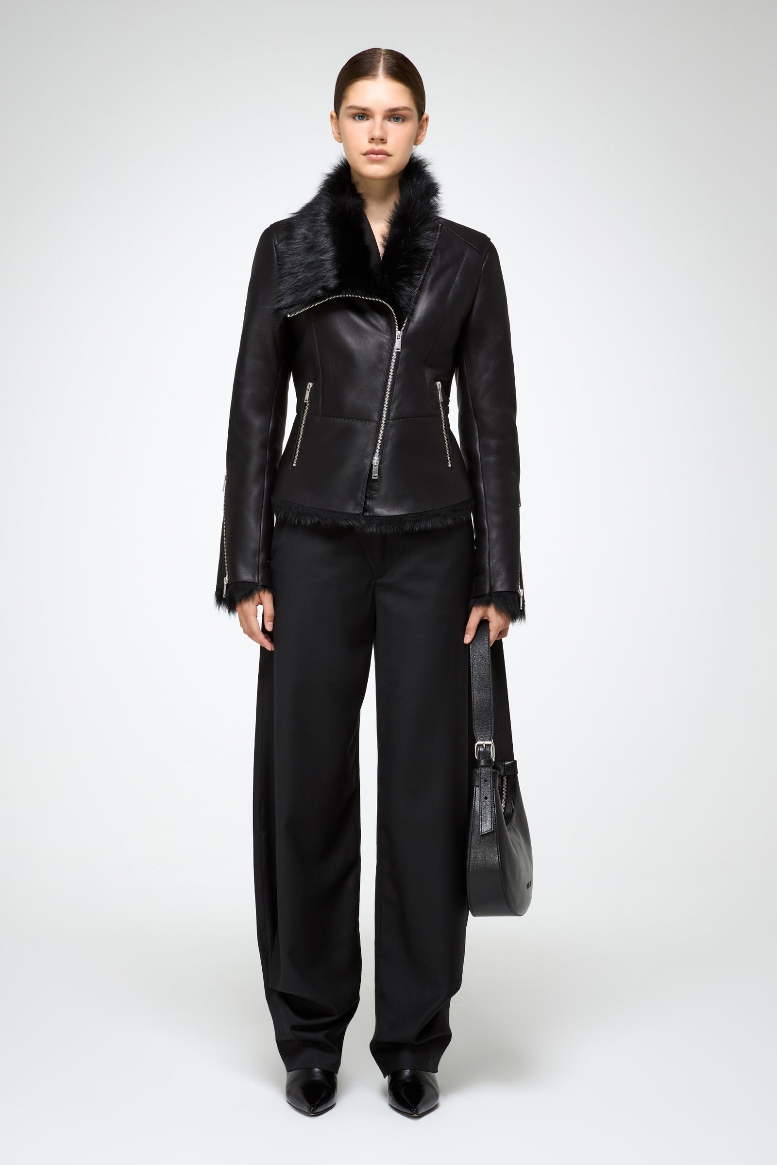V S P - Renata - Toscana Black Shearling Jacket