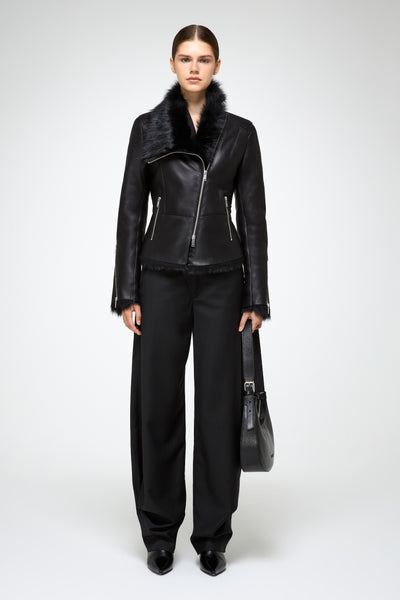 V S P - Renata - Toscana Black Shearling Jacket