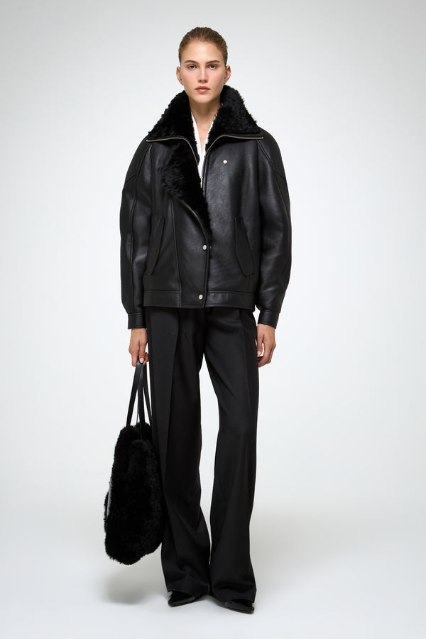 VSP - Sandie - Black Shearling Jacket