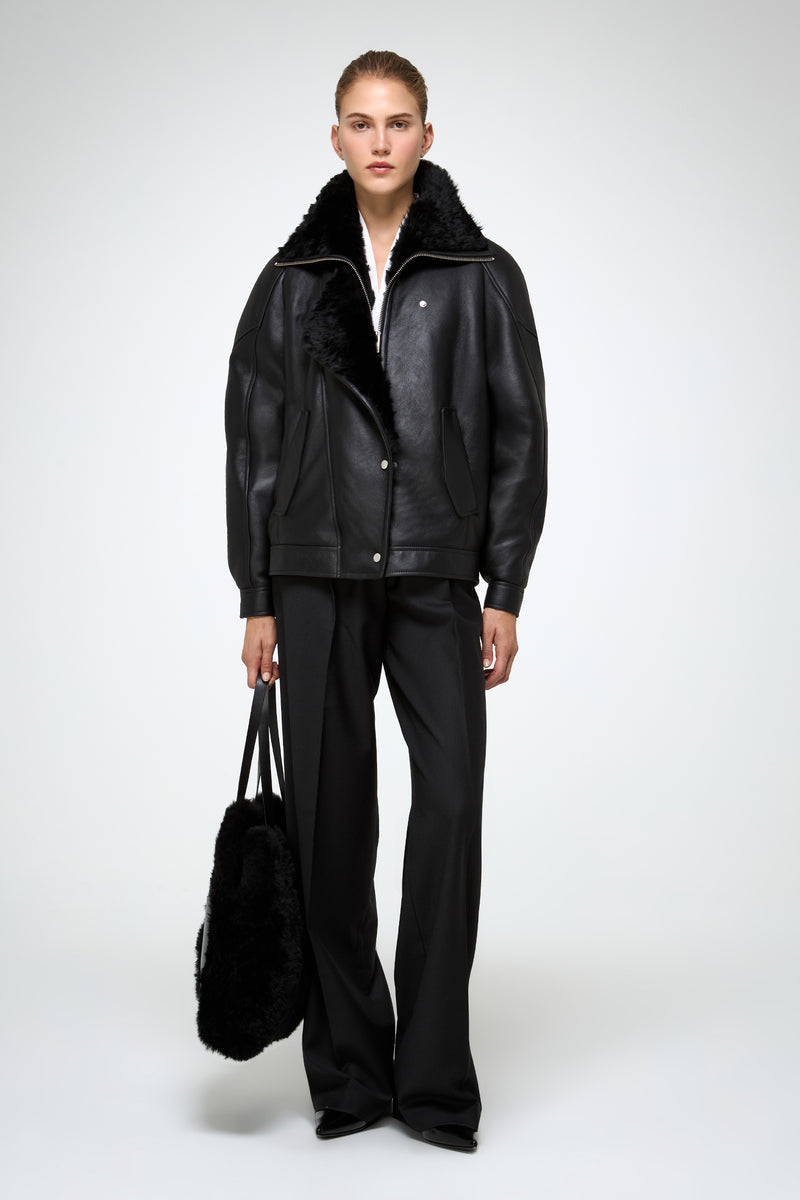 VSP - Sandie - Black Shearling Jacket