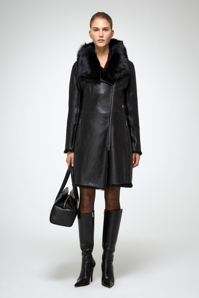 VSP - Mylena - Clotho Black Shearling Coat