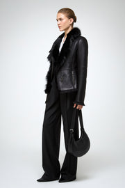 V S P - Adila - Toscana Black Shearling Jacket