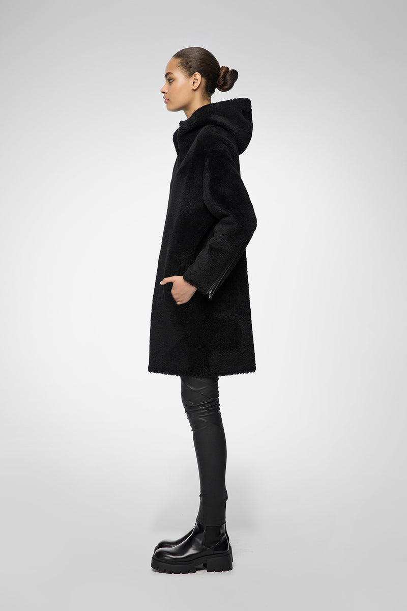 VSP - Cassia - Black Shearling Coat