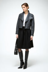 Alina - Anthracite Leather Jacket