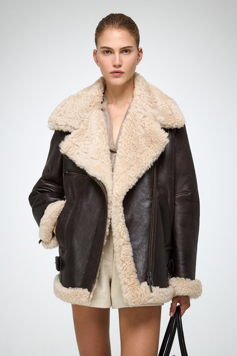 VSP - Antonella - Brown Shearling Coat