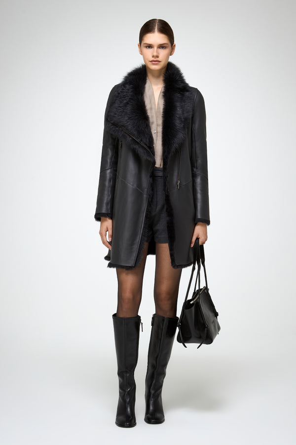 VSP - Kristell - Clotho Anthracite Shearling Coat