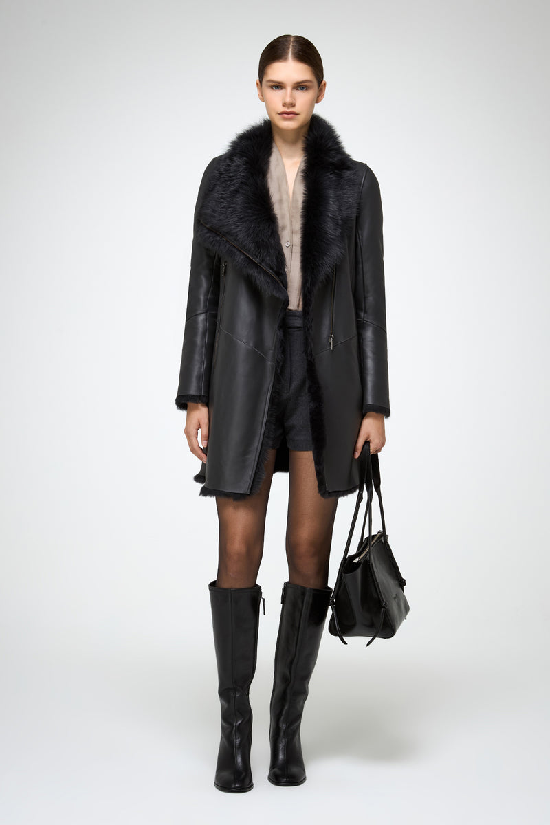 VSP - Kristell - Clotho Anthracite Shearling Coat