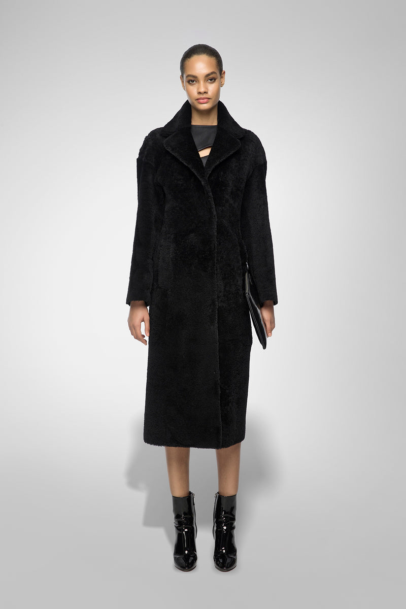 Jennifer - Black Shearling Coat