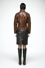 Martina - Tobacco Leather Jacket