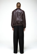 Titiana - Dark Bordeaux Leather Jacket