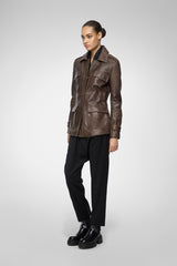 Camille - Cloudy Brown Leather Jacket