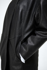 Bianca - Black Leather Coat