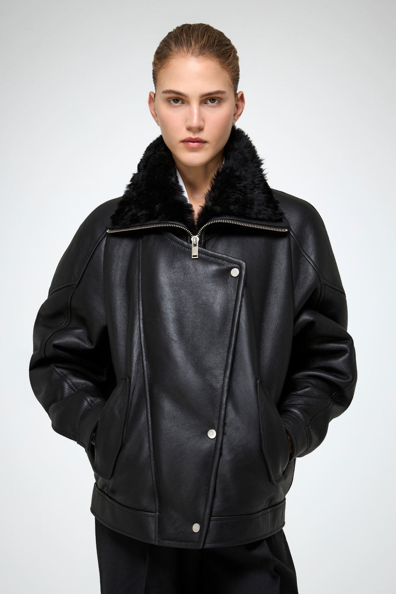 VSP - Sandie - Black Shearling Jacket