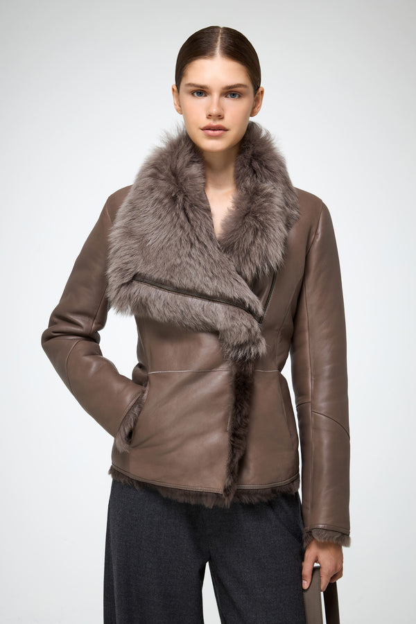 VSP - Adila - Clotho Nude Shearling Jacket