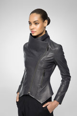 Ella - Anthracite Leather Jacket