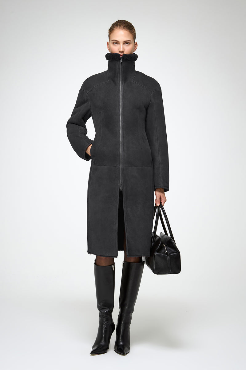 VSP - Salome - Anthracite Shearling Coat