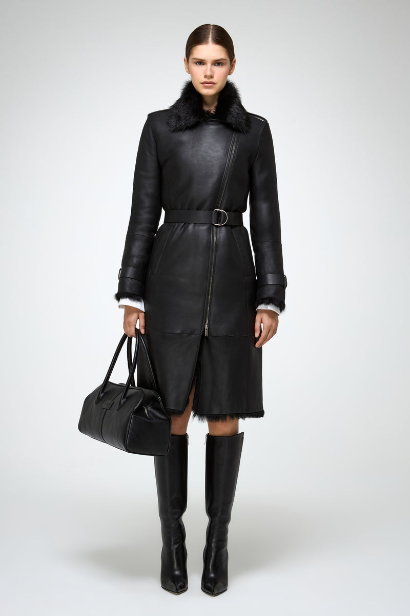 VSP - Lyza - Clotho Black Shearling Coat
