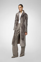 Jennifer - Warm Grey Shearling Coat