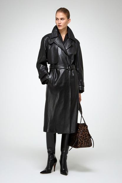 V S P - Isabelle - Black Leather Coat