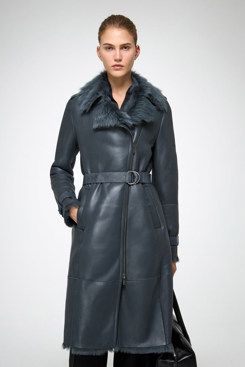 VSP - Lyza - Clotho Indigo Shearling Coat