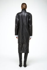 Bianca - Black Leather Coat