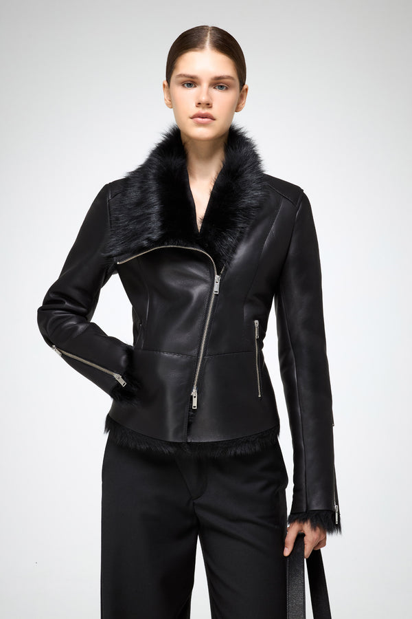 VSP - Renata - Toscana Black Shearling Jacket