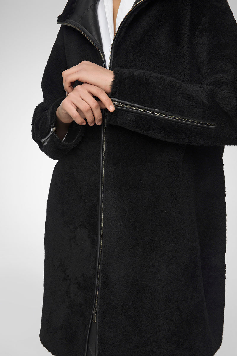 VSP - Cassia - Black Shearling Coat