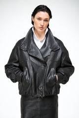 Maya - Dark Brown Leather Jacket