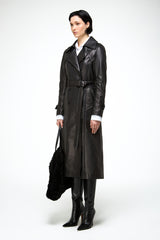 Camilla - Black Leather Coat