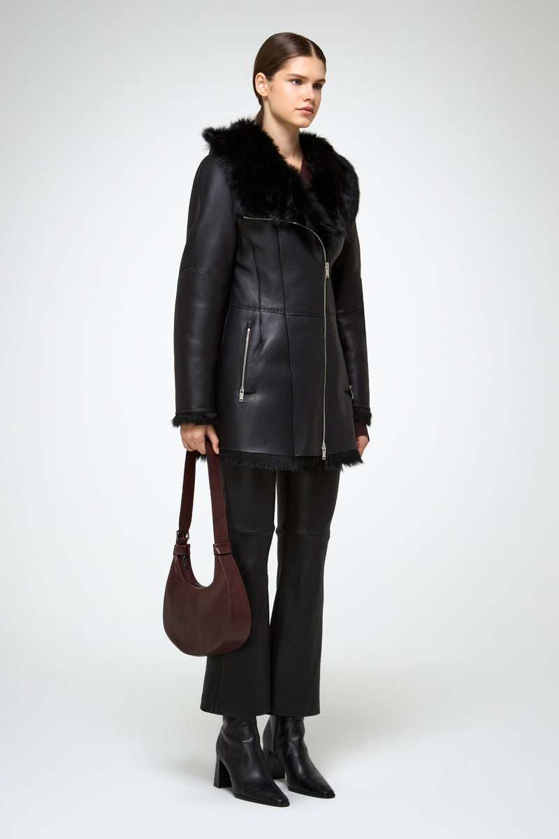VSP - Mallory - Black Shearling Coat