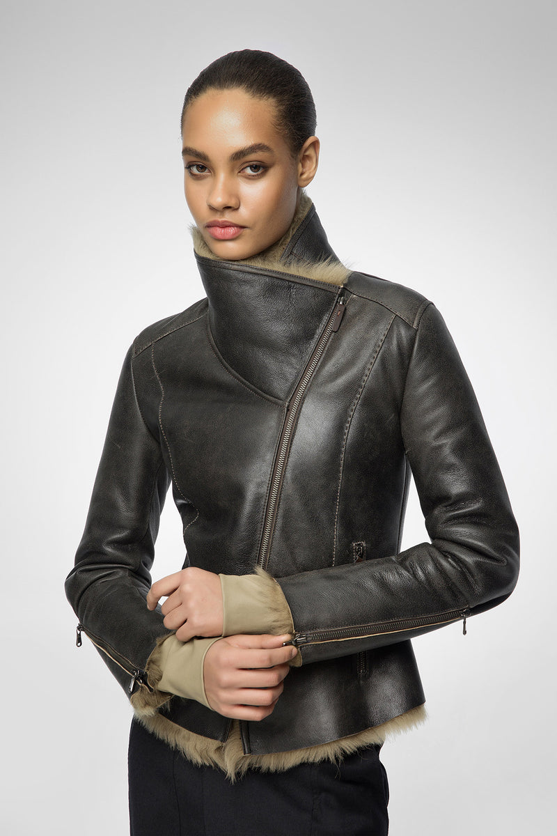 VSP - Renata - Toscana Desert Beige Shearling Jacket