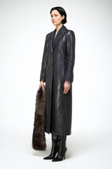 Laurence - Carbon Leather Coat