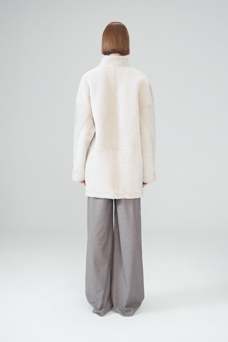 Celya - Cream Shearling Coat