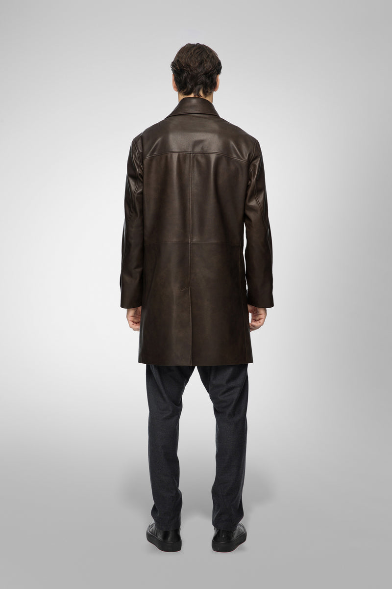 Effe - Manteau en cuir Marron