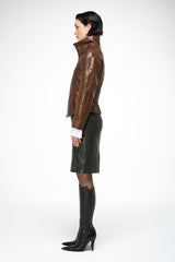 Martina - Tobacco Leather Jacket