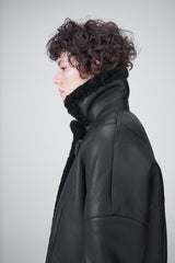 Maéline - Black Shearling Coat