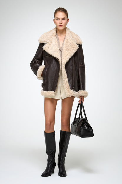 V S P - Antonella - Brown Shearling Coat