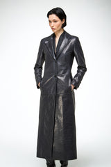 Laurence - Carbon Leather Coat